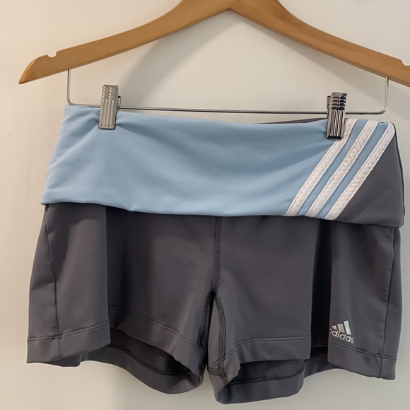 Adidas Workout Grey High Waisted Shorts. Size Medium. - Picture 2 of 9